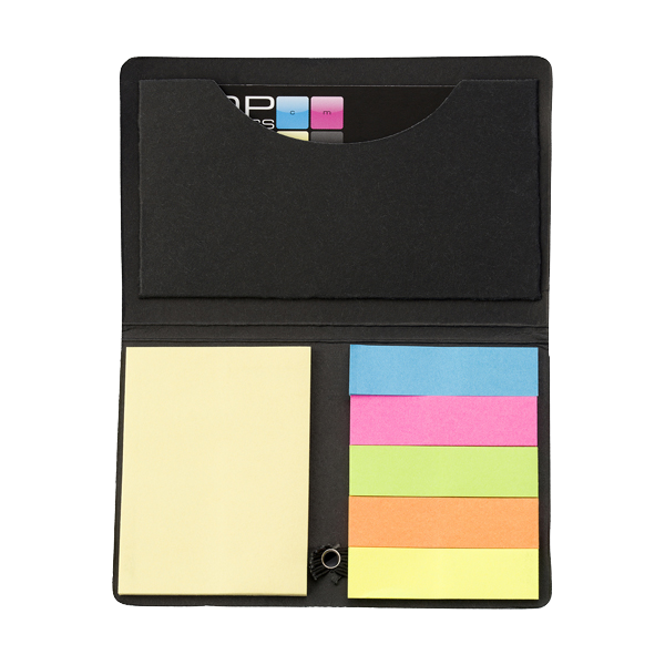 Card case with sticky tabs